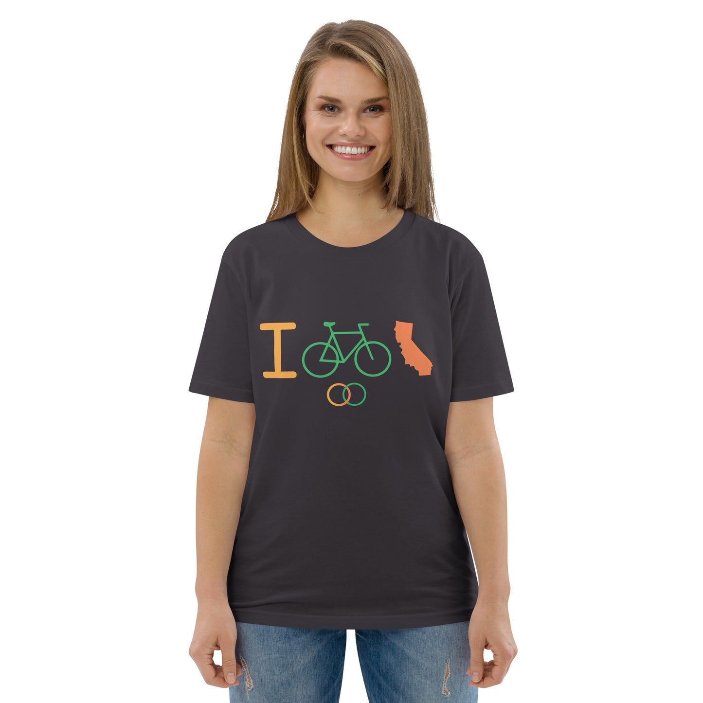 I Bike CA - Unisex organic cotton t-shirt