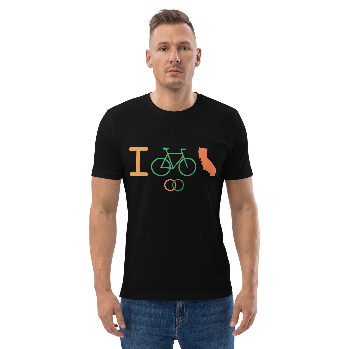 I Bike CA - Unisex organic cotton t-shirt