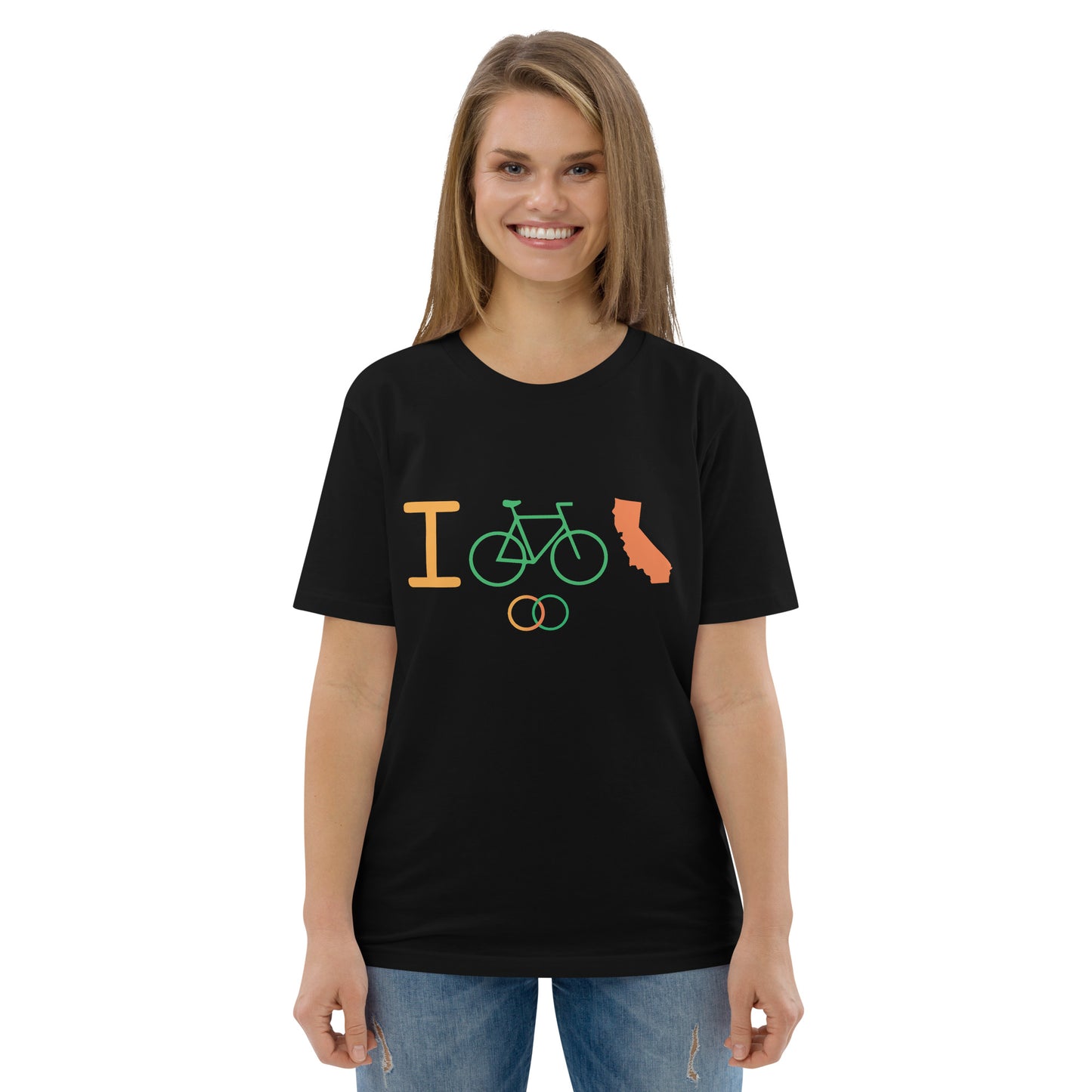 I Bike CA - Unisex organic cotton t-shirt