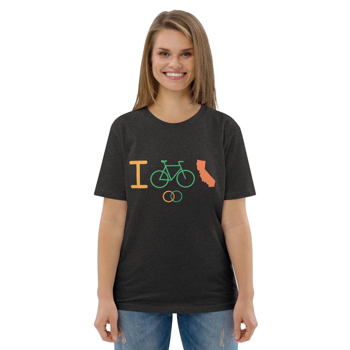 I Bike CA - Unisex organic cotton t-shirt