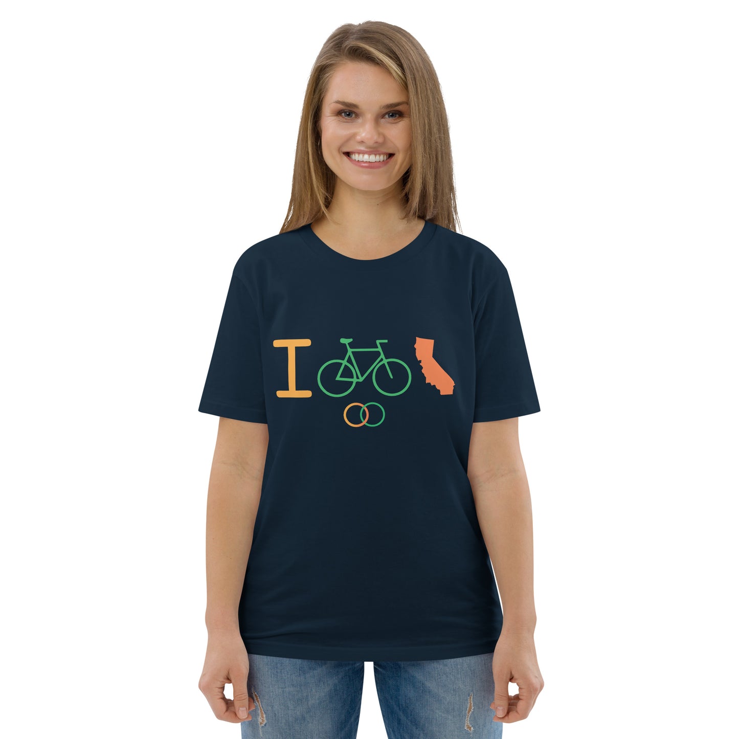 I Bike CA - Unisex organic cotton t-shirt