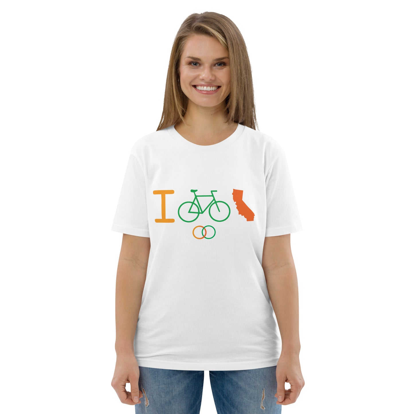 I Bike CA - Unisex organic cotton t-shirt