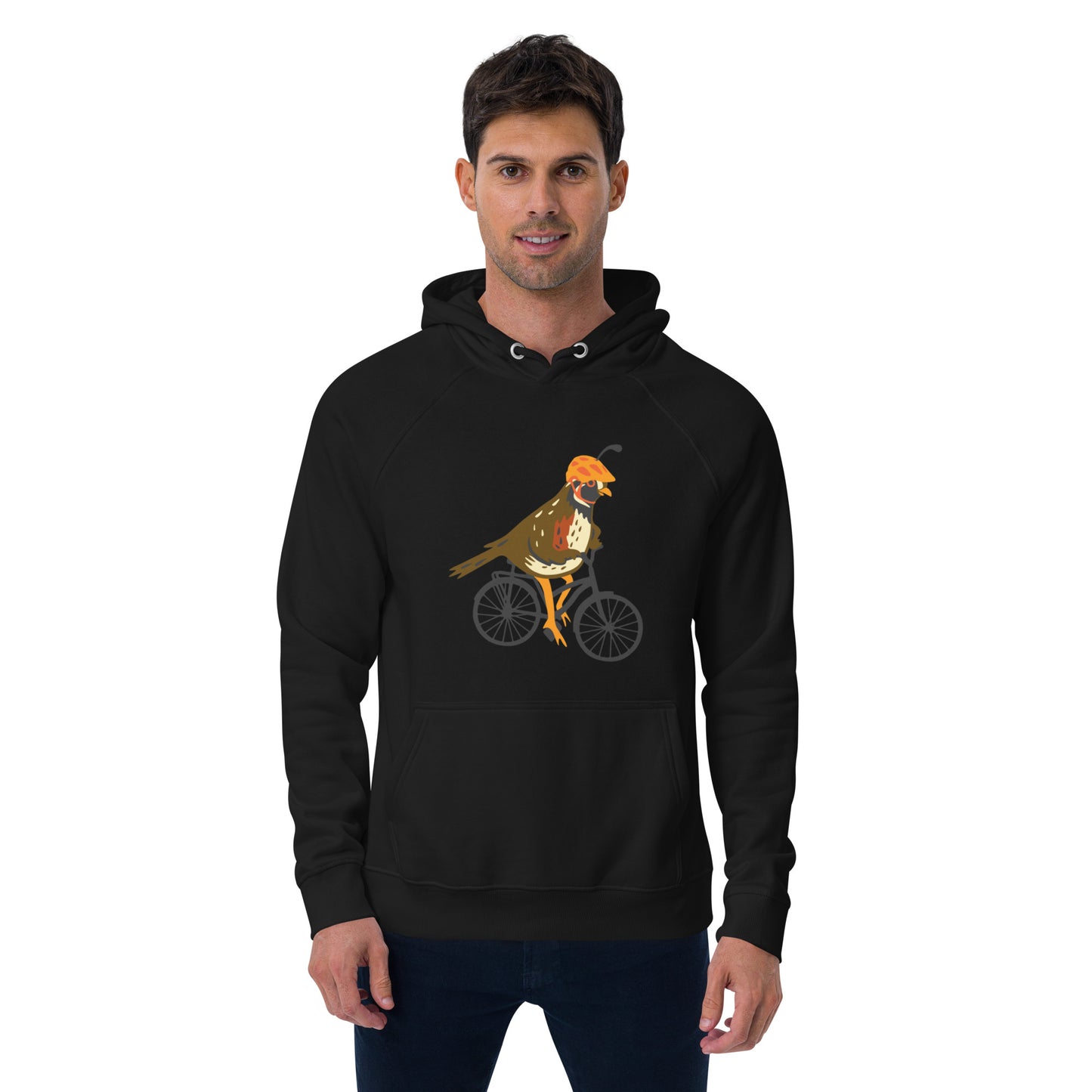 Quail Bike - Unisex eco raglan hoodie