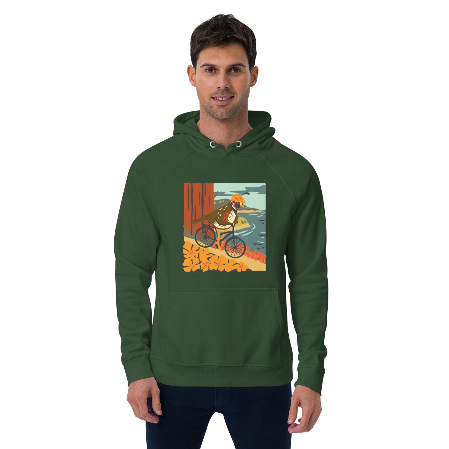 Quail Art - Unisex eco raglan hoodie