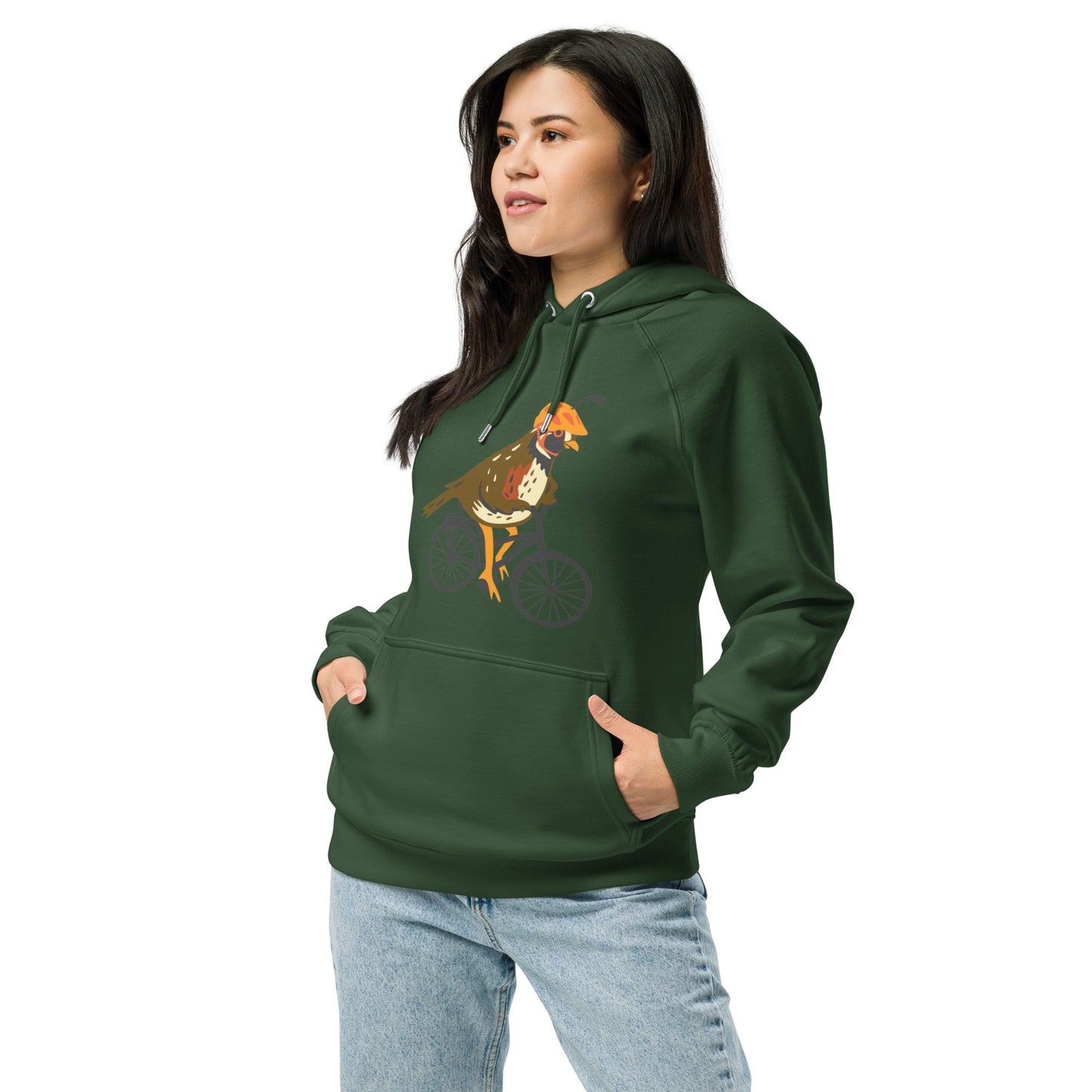 Quail Bike - Unisex eco raglan hoodie