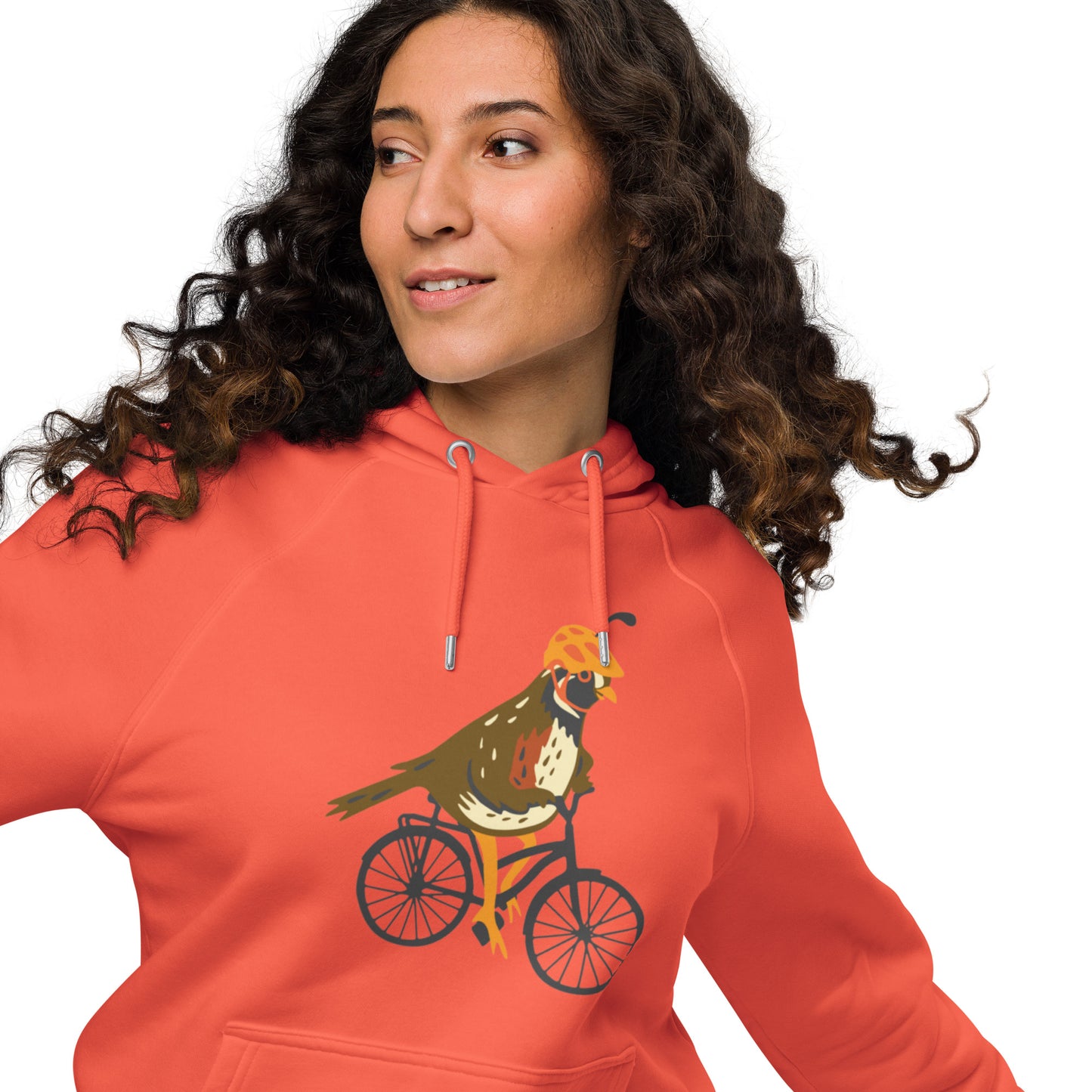 Quail Bike - Unisex eco raglan hoodie