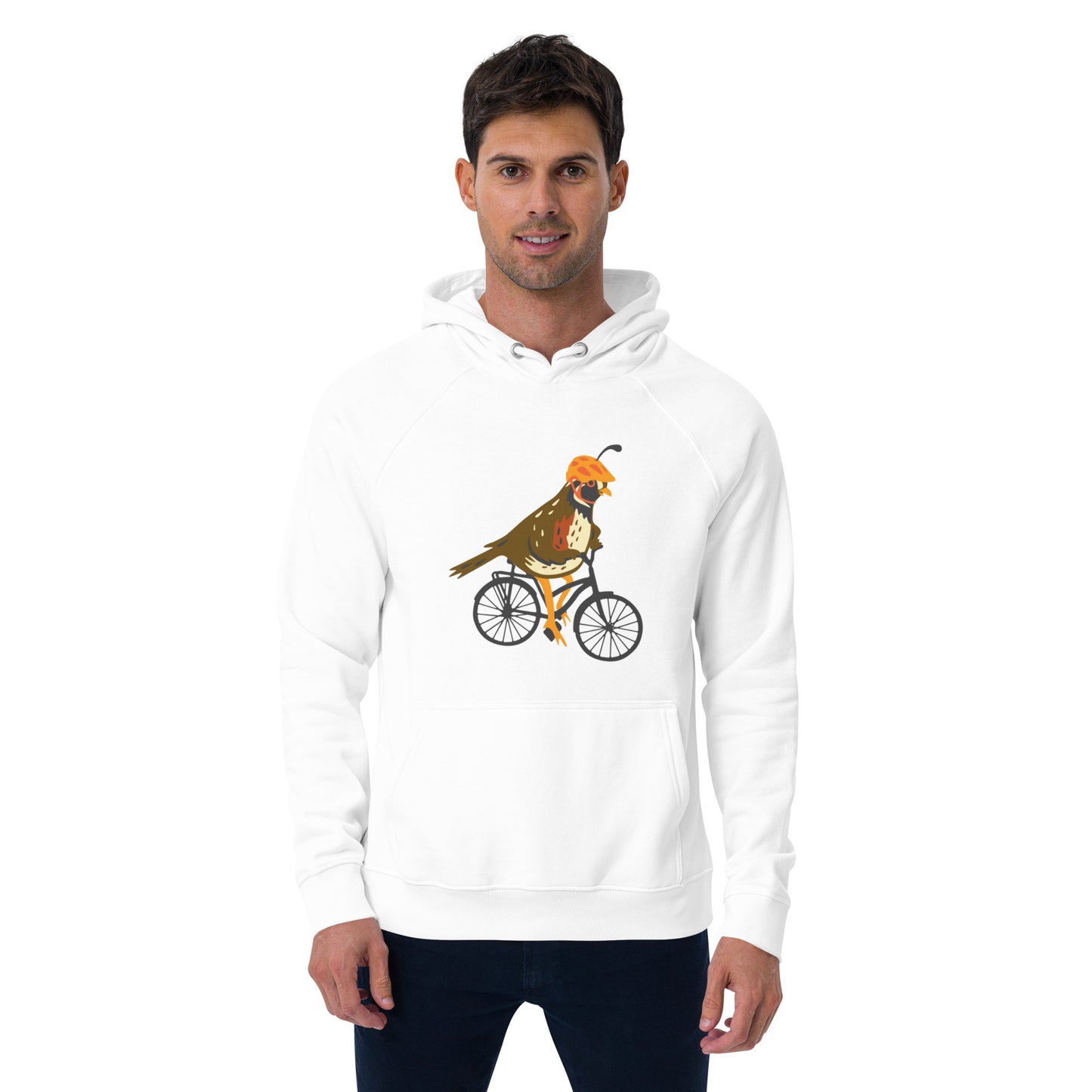 Quail Bike - Unisex eco raglan hoodie