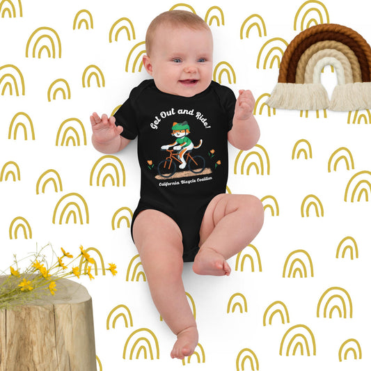 Cal the Cat baby Organic cotton bodysuit